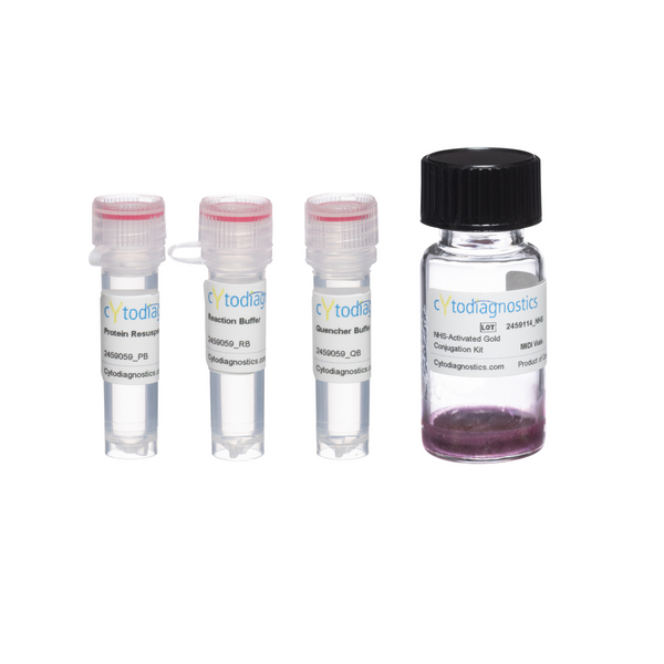 10nm NHS-Activated Gold Nanoparticle Conjugation Kit (MIDI Scale-Up Kit)